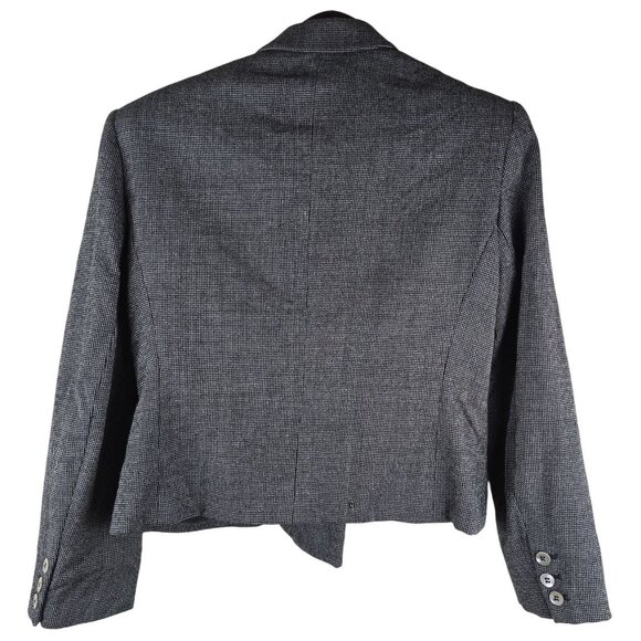 Liz Claiborne Vintage 90s Houndstooth Wool Double-Breasted Cropped Blazer - Picture 2 of 10